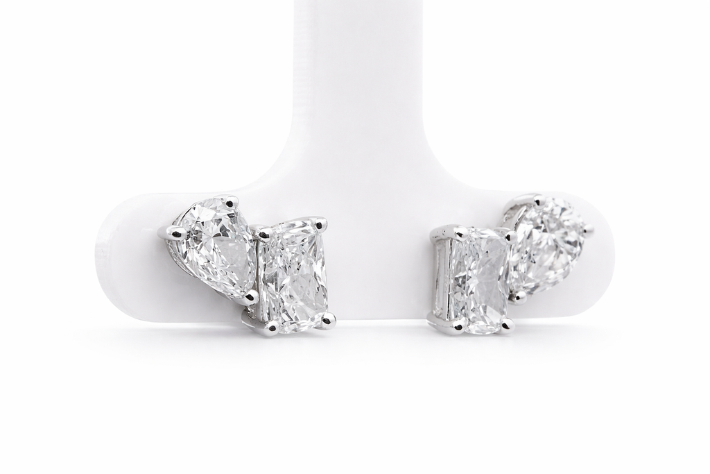 2+ Carats Pear &Radiant Cut Lab-Grown Diamond Earrings