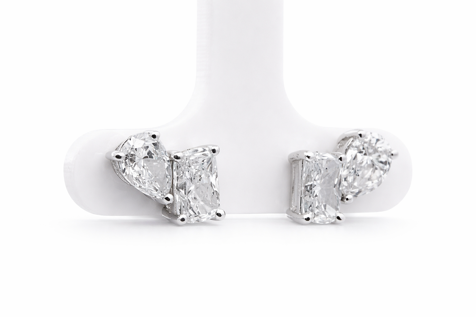2+ Carats Pear &Radiant Cut Lab-Grown Diamond Earrings