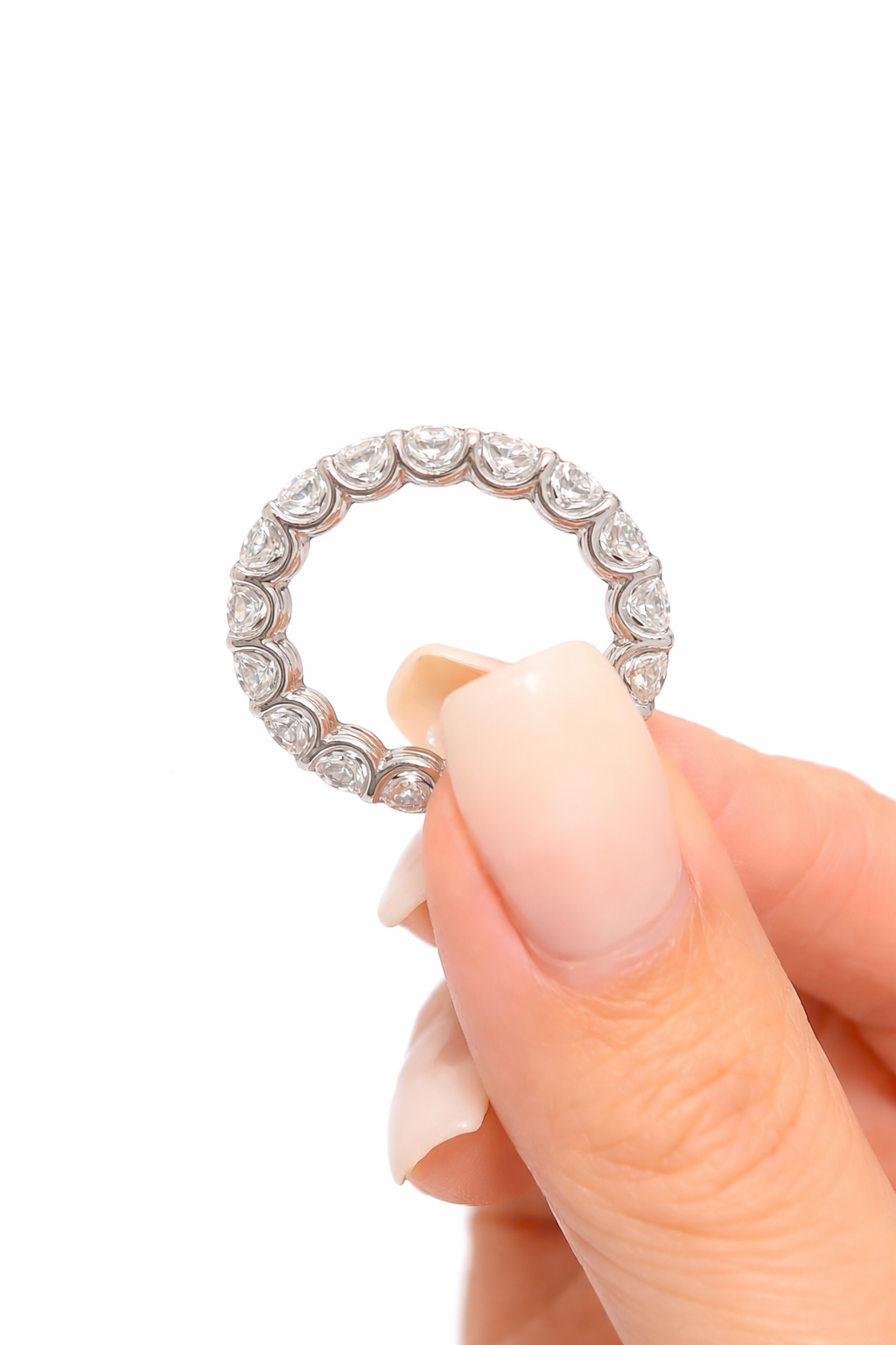 5+ Carats total Floating Round Cut Lab-Grown Diamonds Eternity Ring