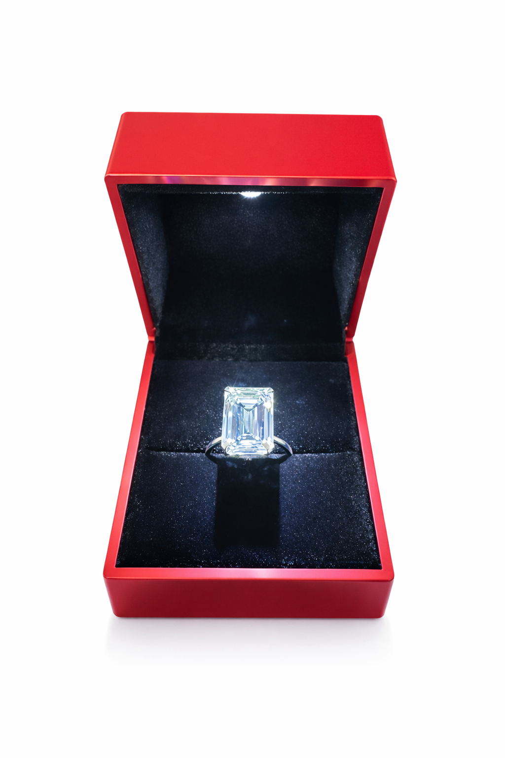10.03ct Emerald Cut Diamond Ring - 14K White Gold - HRD Certified