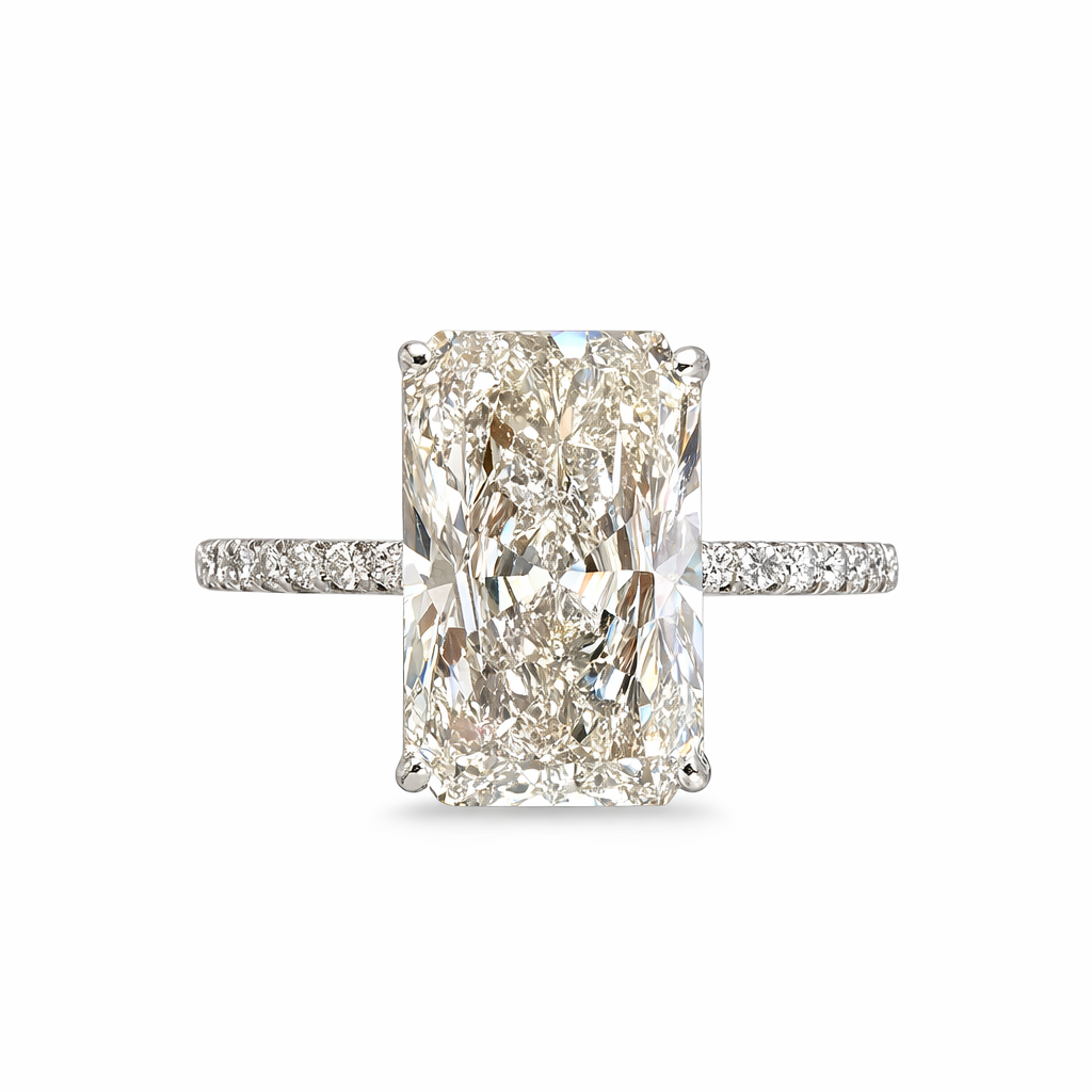 Rectangular Radiant 3+ Carats Lab-Grown Diamond Engagement Ring