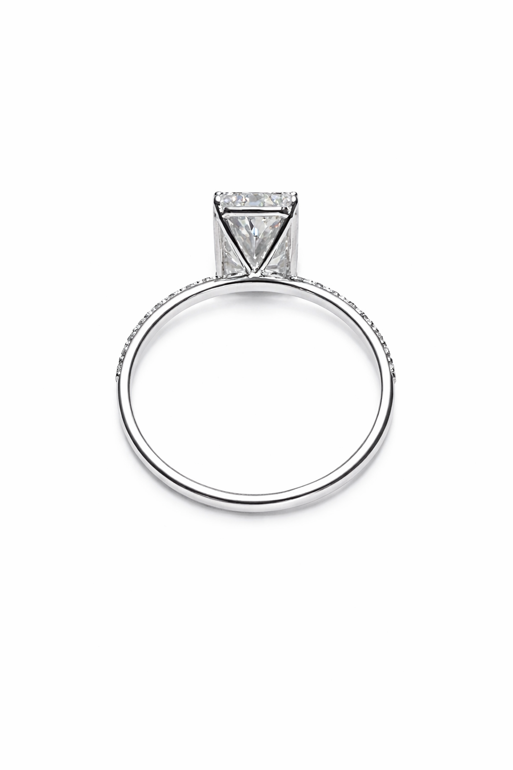Rectangular Radiant 3+ Carats Lab-Grown Diamond Engagement Ring