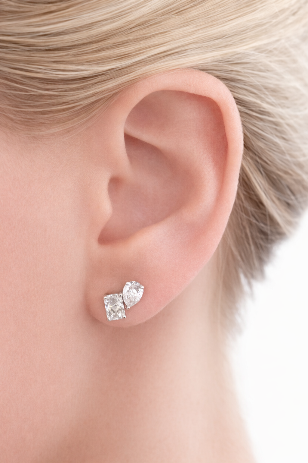 2+ Carats Pear &Radiant Cut Lab-Grown Diamond Earrings
