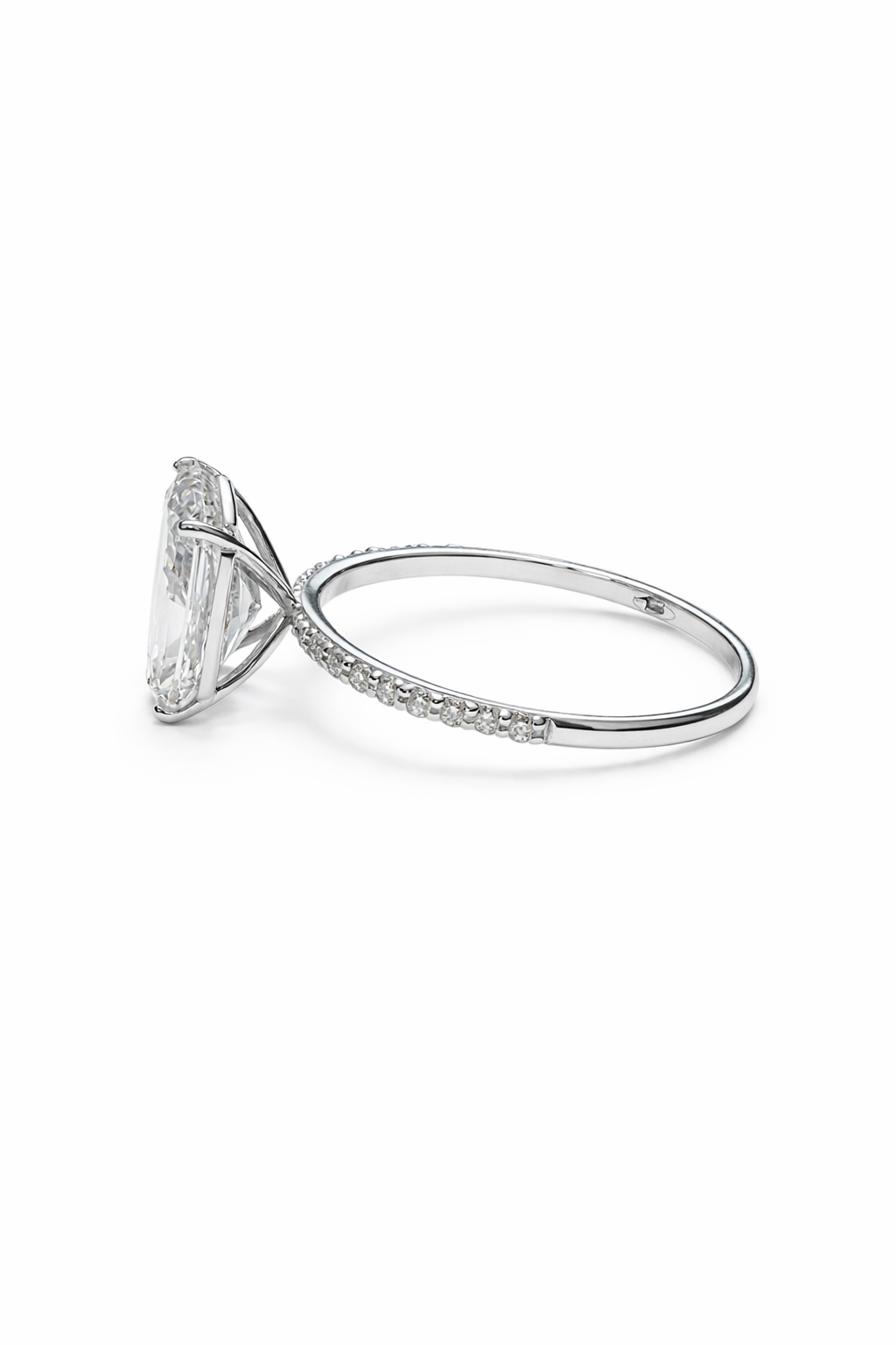 Rectangular Radiant 3+ Carats Lab-Grown Diamond Engagement Ring
