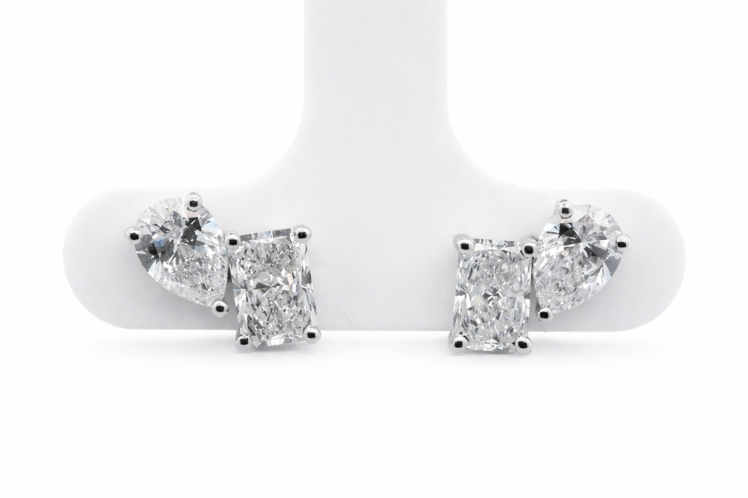 2+ Carats Pear &Radiant Cut Lab-Grown Diamond Earrings