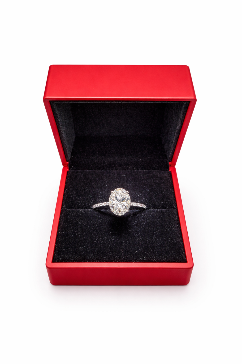 Oval Cut 2+ Carats Lab-Grown Diamond Engagement Ring - 14k gold - IGI Certified