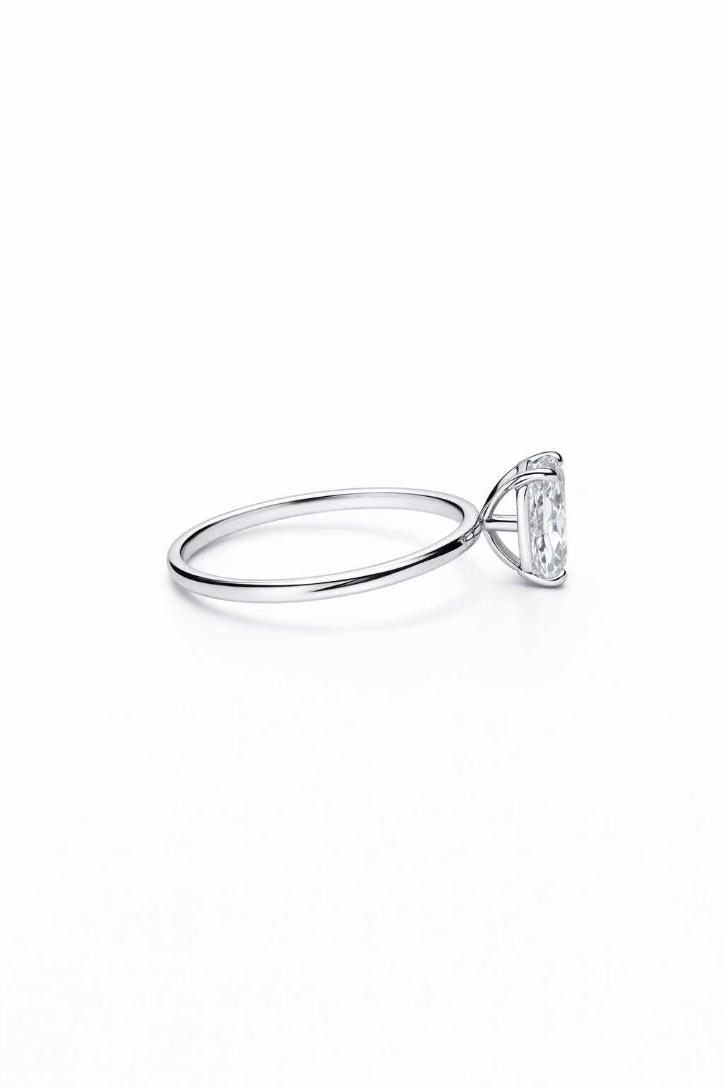 2+ carats Cut Cornered Rectangular Brilliant Engagement Ring - 14K gold - IGI Certified