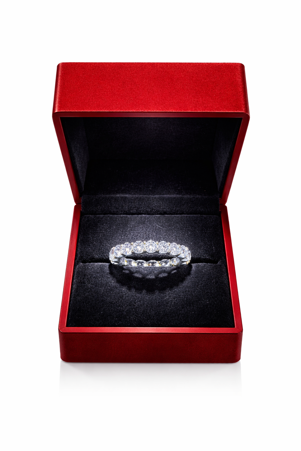 5+ Carats total Floating Round Cut Lab-Grown Diamonds Eternity Ring