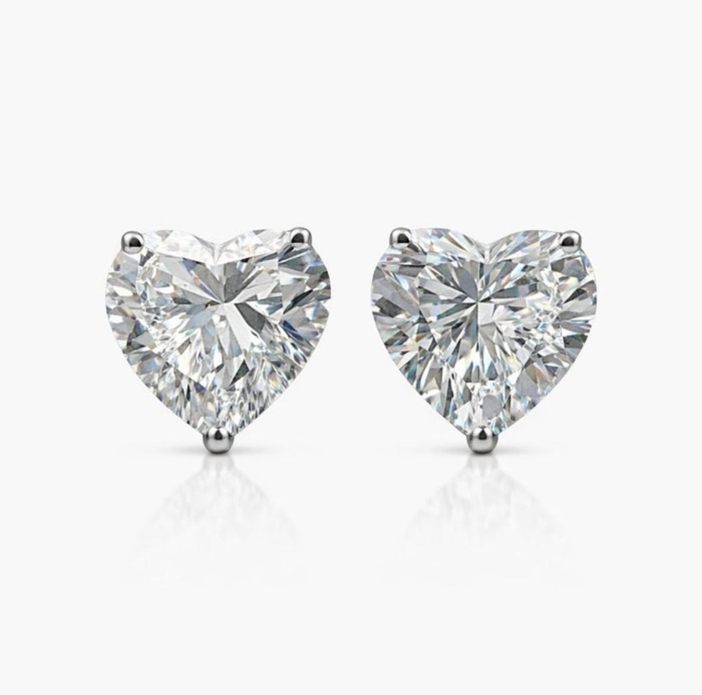 2+ Carats Diamond Earrings - 14K White Gold -  IGI Certified
