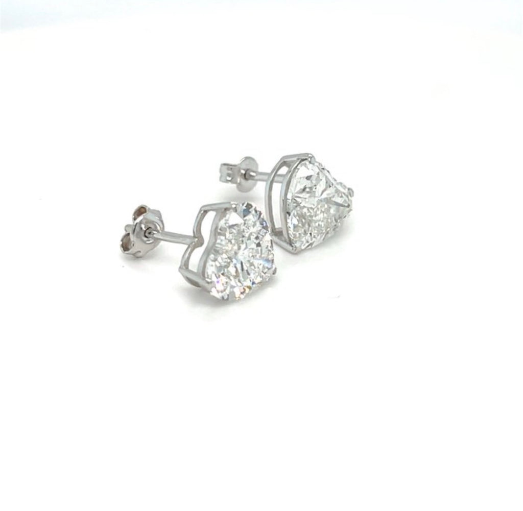 2+ Carats Diamond Earrings - 14K White Gold -  IGI Certified