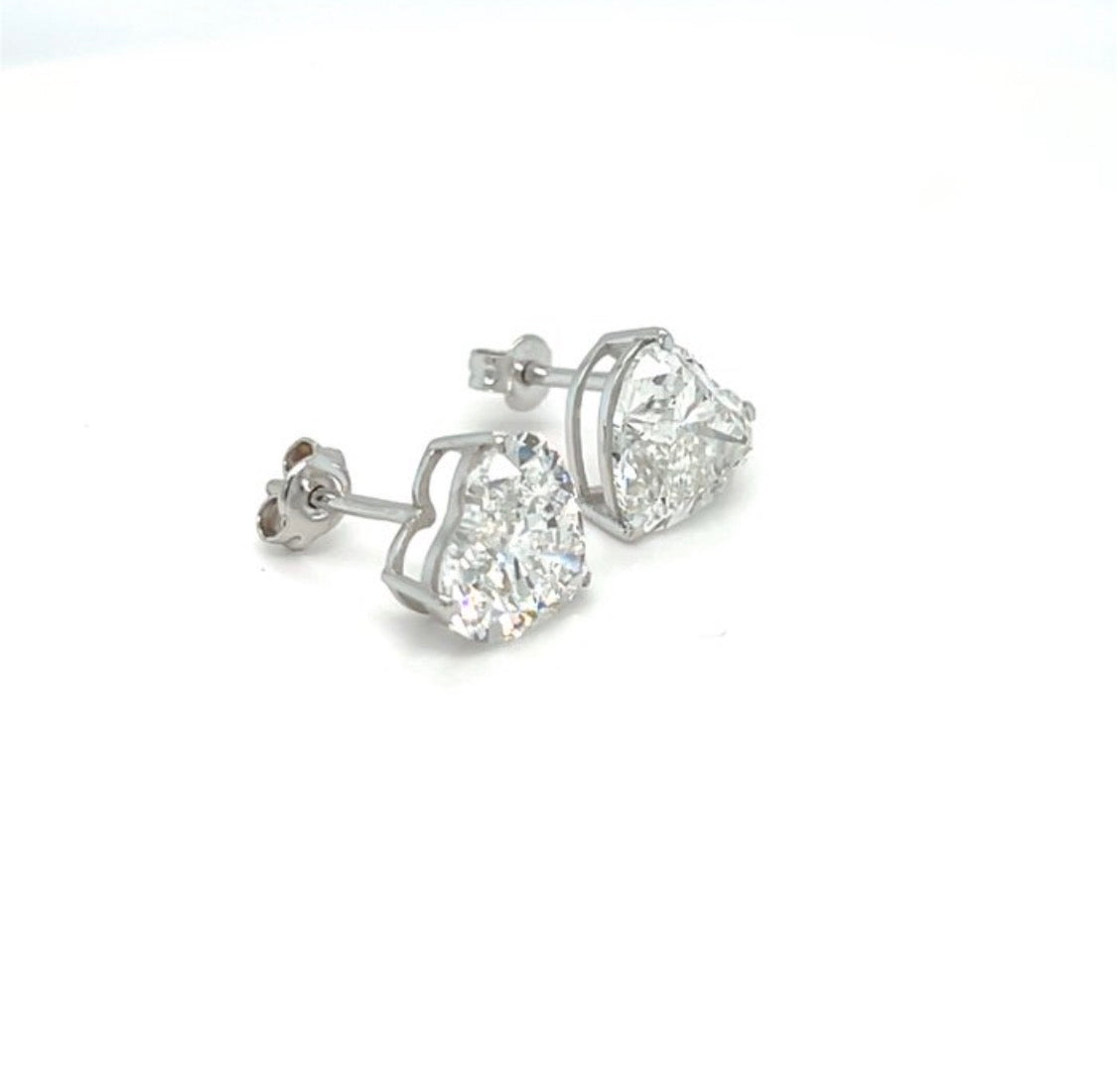 2+ Carats Diamond Earrings - 14K White Gold -  IGI Certified