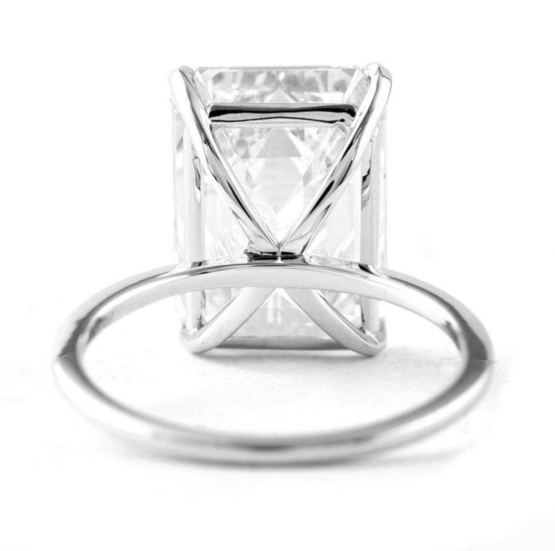 10.03ct Emerald Cut Diamond Ring - 14K White Gold - HRD Certified