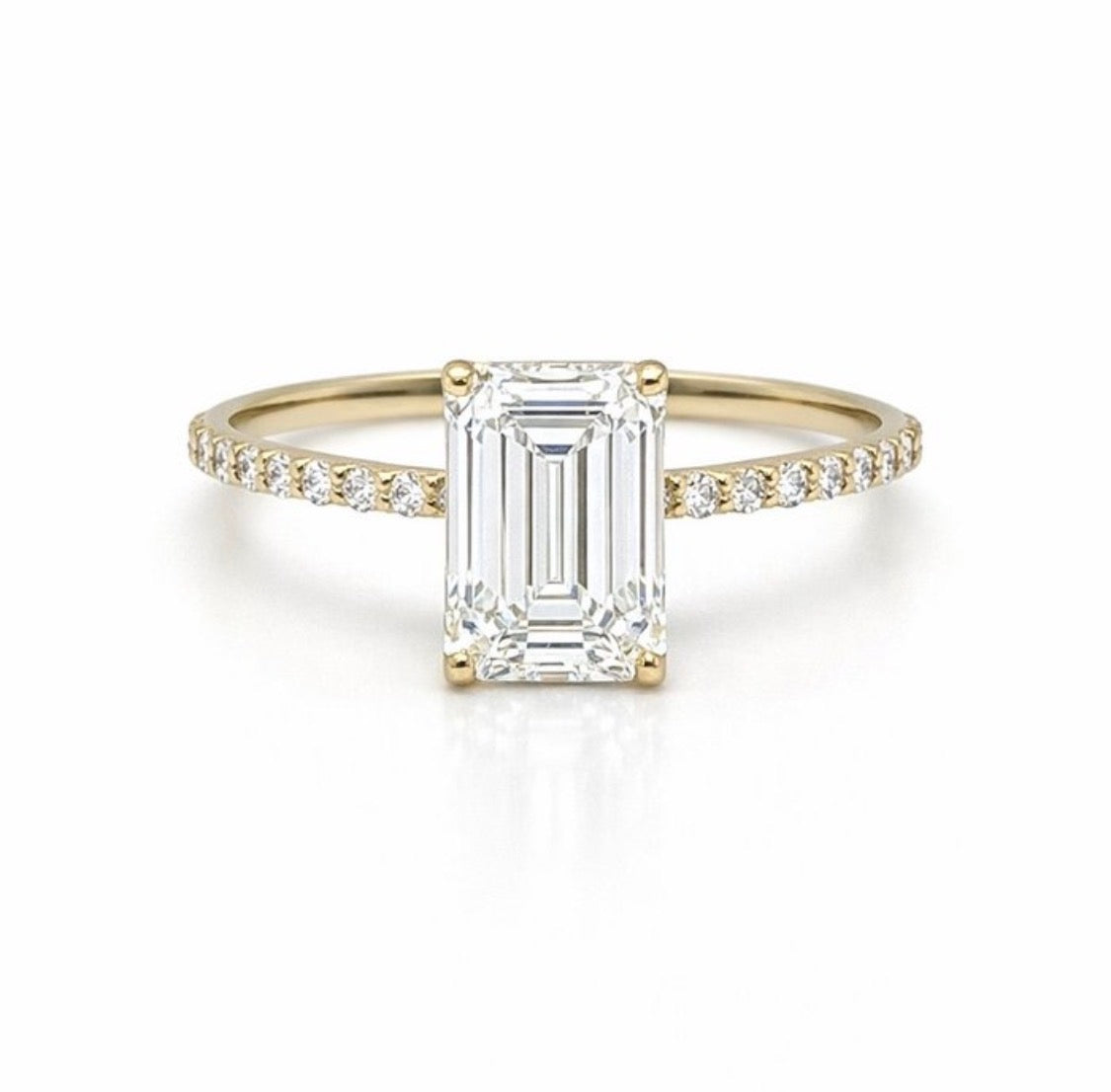 3+ Carat Lab-Grown Diamond Engagement Ring - 14K yellow gold - IGI certified